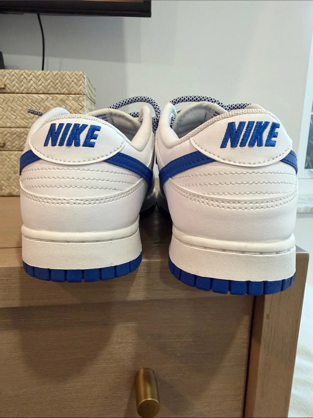 Nike Men’s Dunk White & Blue Low-Top Sneakers